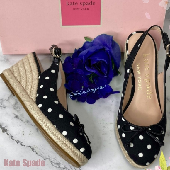 NWT Polka Dot Wedge Sandals Kate Spade Pajama Party Summer Cruise Sandal - Picture 7 of 16